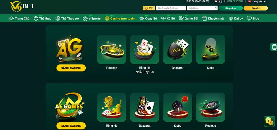 Casino trực tuyến tập hợp hàng loạt game thịnh hành